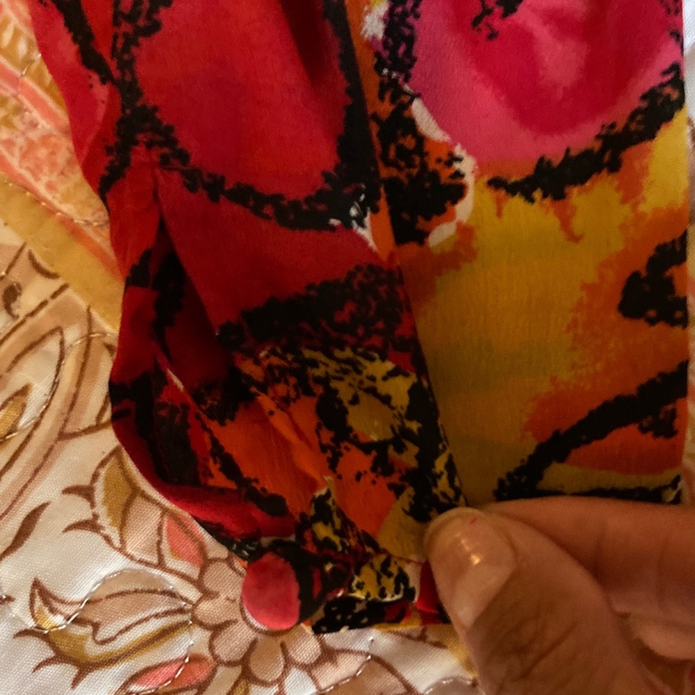 Vibrant Floral Blouse - Red and Yellow - Picture 7 of 8